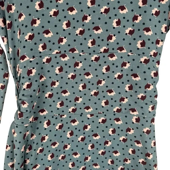 Boden Silvia Wrap Dress Size 10R Print Fall Pattern Midi Long sleeve Jersey - Picture 8 of 10